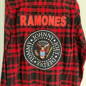 Ramones appliquéd flannel